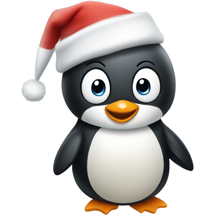 Happy penguin christmas celebrating emoji