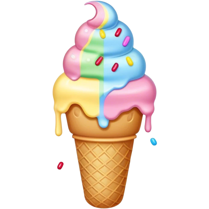Melted kawaii pastel ice cream emoji