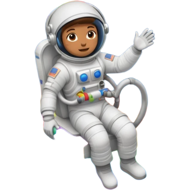 Astronaut ride rainbow trail emoji