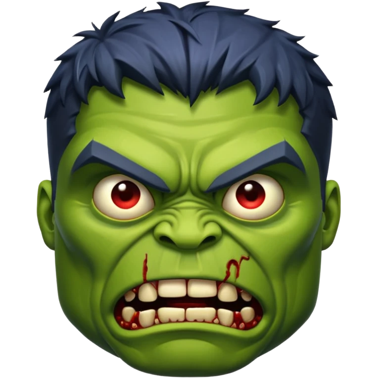 Zombie hulk face emoji