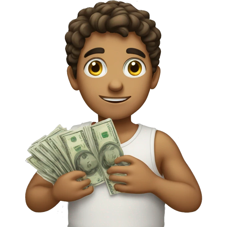 A Greek boy counting money  emoji