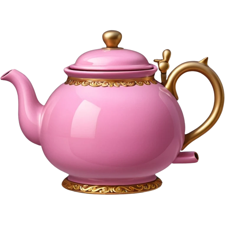 Pink steaming and boiling  tea pot with smoke emoji