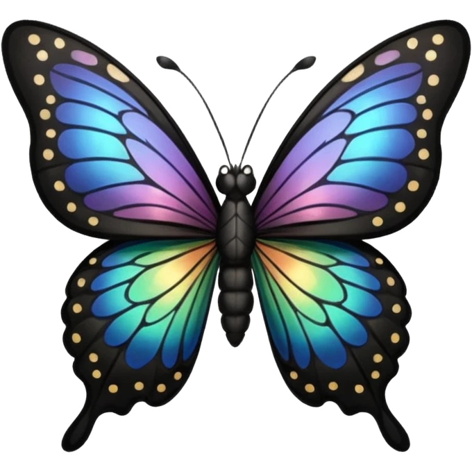 A black butterfly with intricately detailed wings, featuring a central ribbon tied in a bow, blending gothic fashion with nature’s beauty. emoji