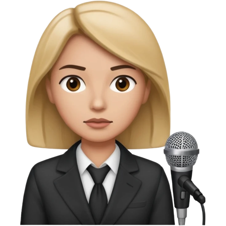 newsroom anchor with mic emoji