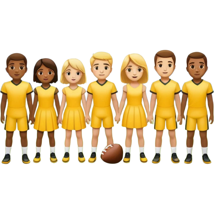 football team mens  kids in yellow dress emoji