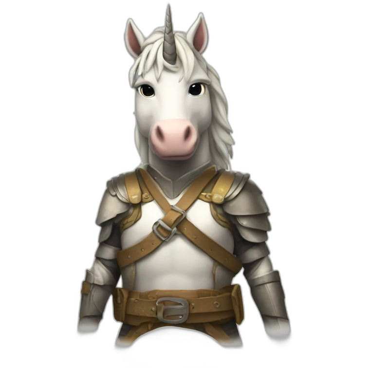a unicorn liberation fighter with dangerous belt emoji