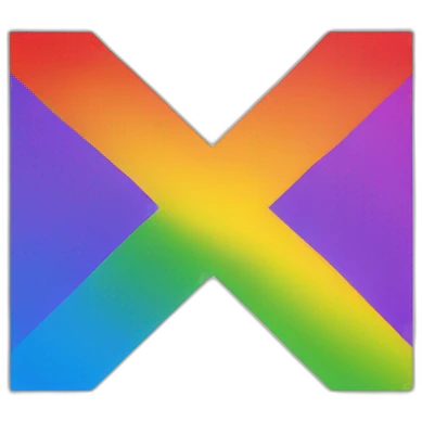 X on a the LGBT flag emoji