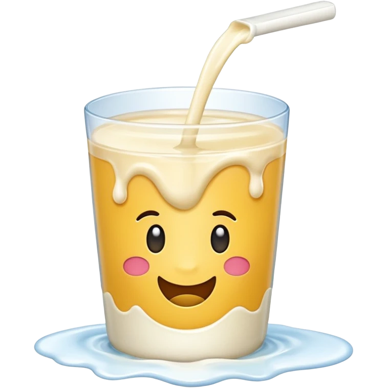 Emoji with milk flowing emoji
