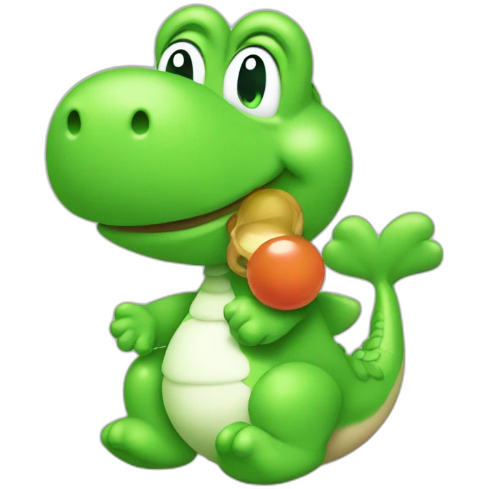 YOSHI with pacifier emoji