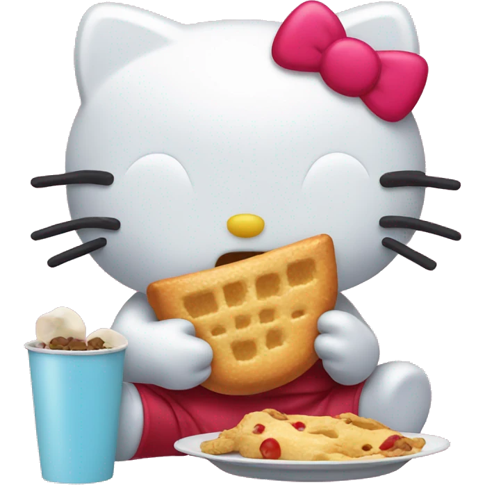 Hello kitty eating food emoji