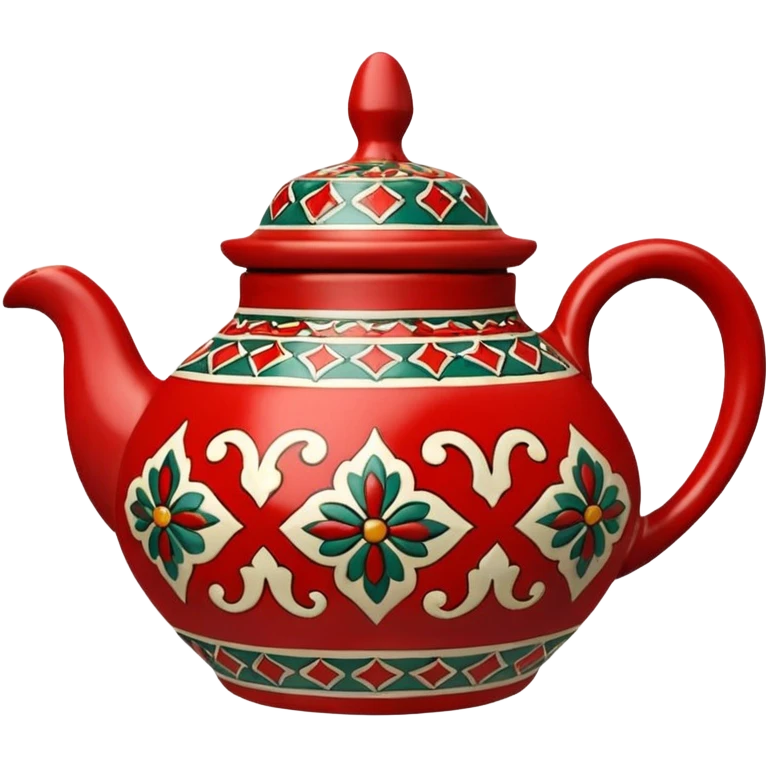 tajin marroqui, hecho de ceramica con motivos rojos arabes emoji