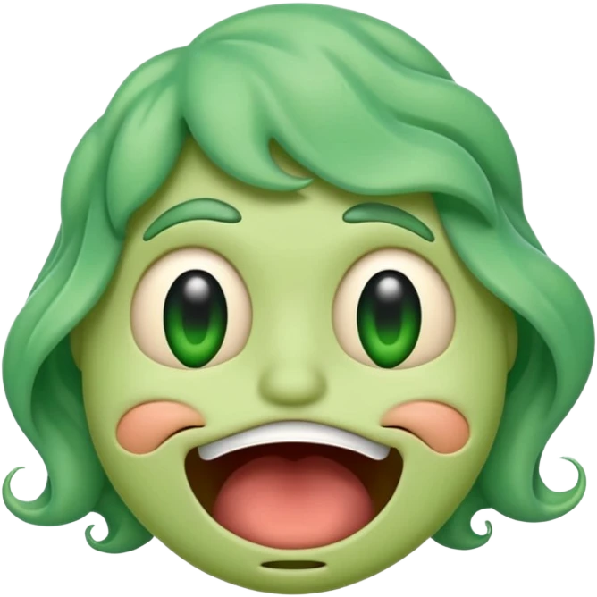 stinky emoji with green wavy stink lines, disgusted face emoji