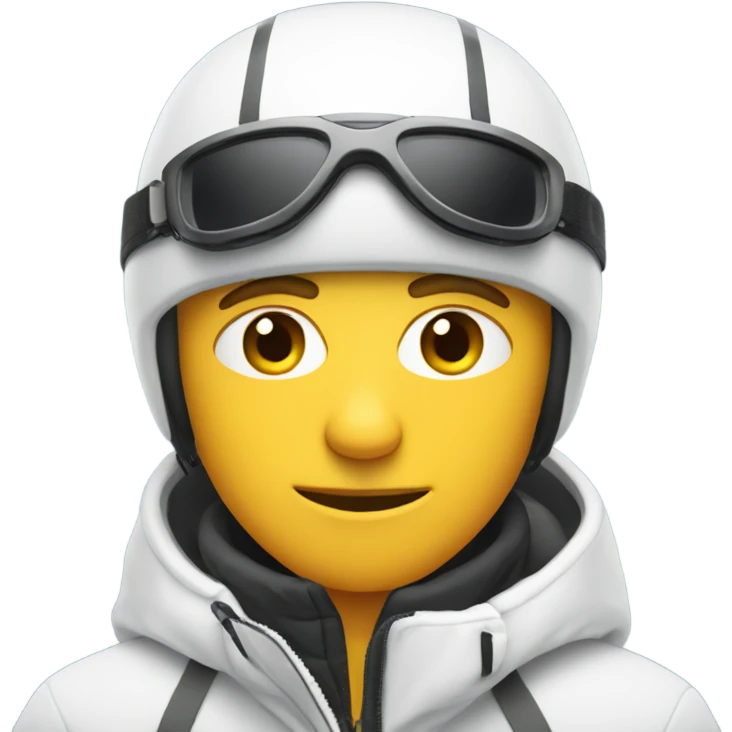 white guy with stubs in skiing gear emoji