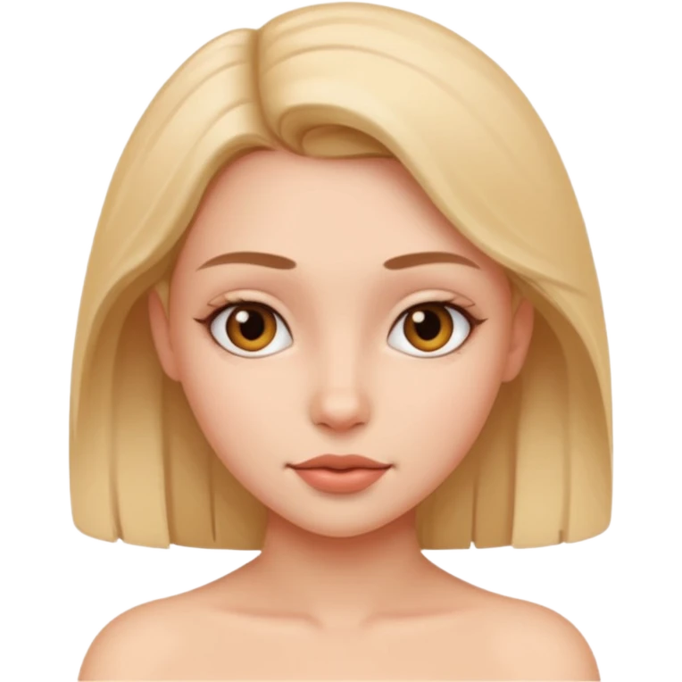 A completely naked girl without clothes, absolutely naked emoji