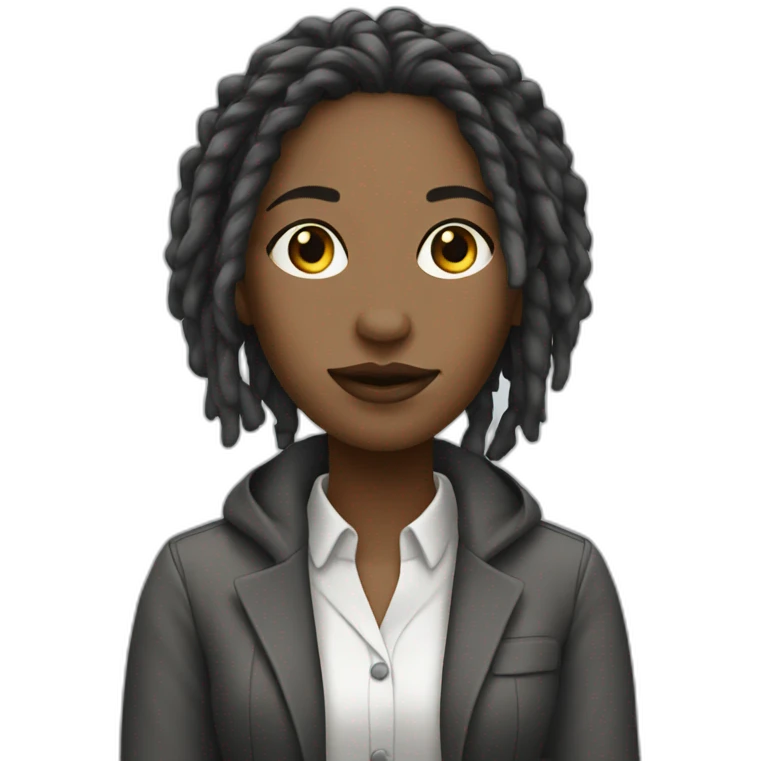 working girl white with dreadlocks emoji