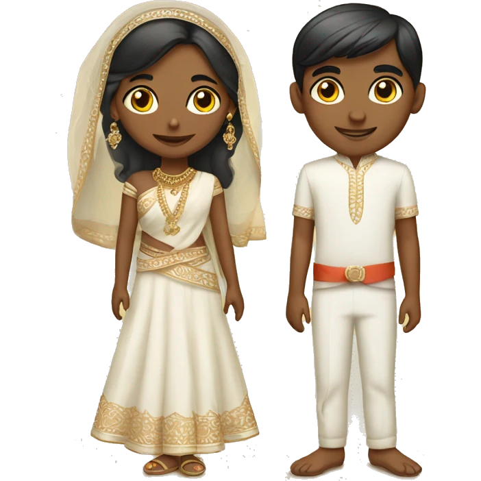 Indian wedding indian boy and american girl emoji