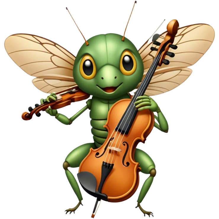 cicada playing violon  emoji
