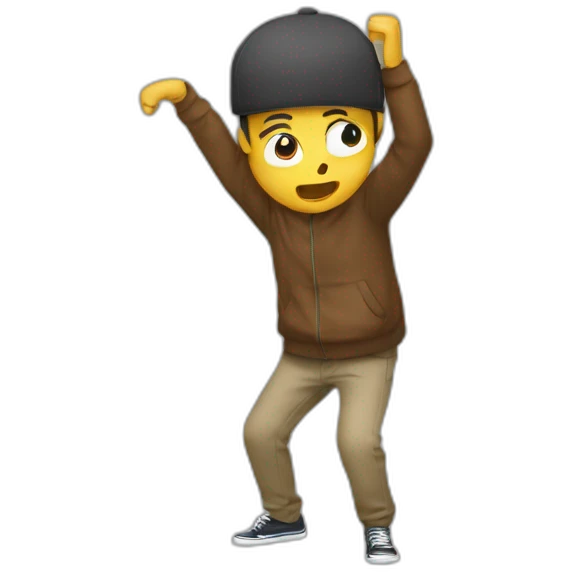 Une personne qui fait un dab emoji