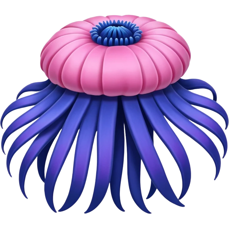 sea anemone blue pink emoji