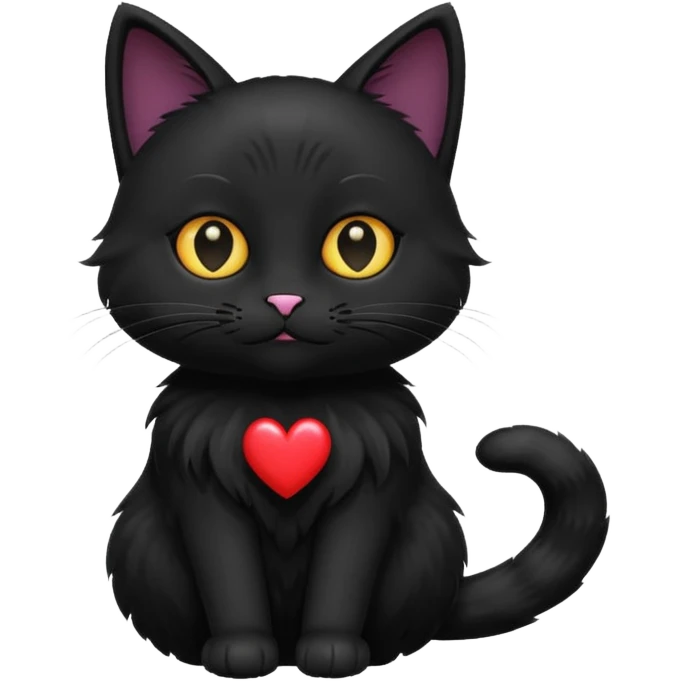 black cat with black heart emoji