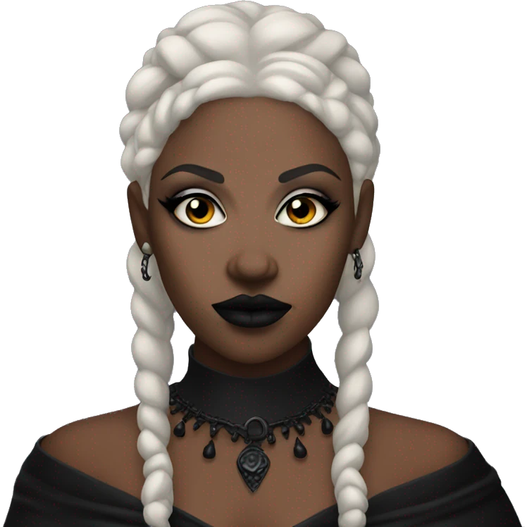 Black goth woman  in trad goth makeup  emoji