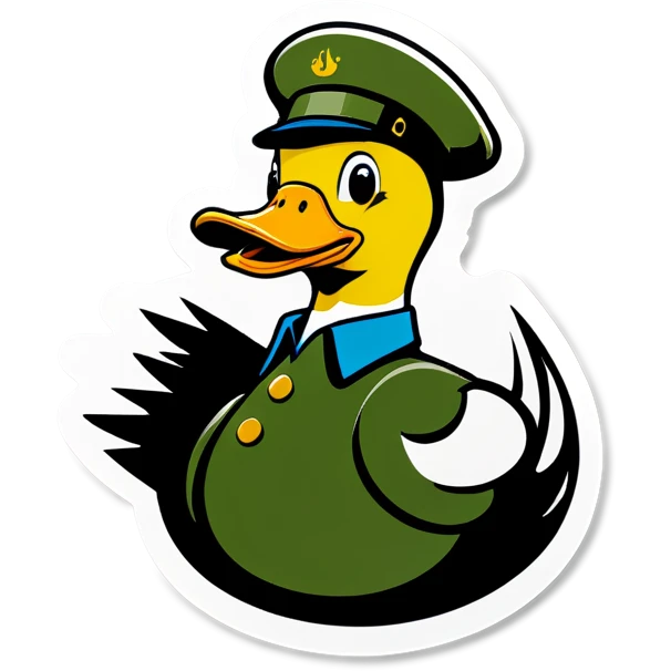 Duck in the army emoji