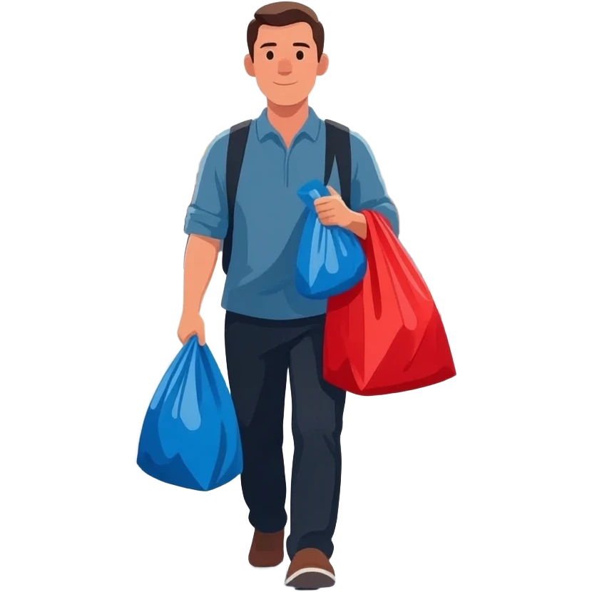 new york shipping with bags in hand emoji