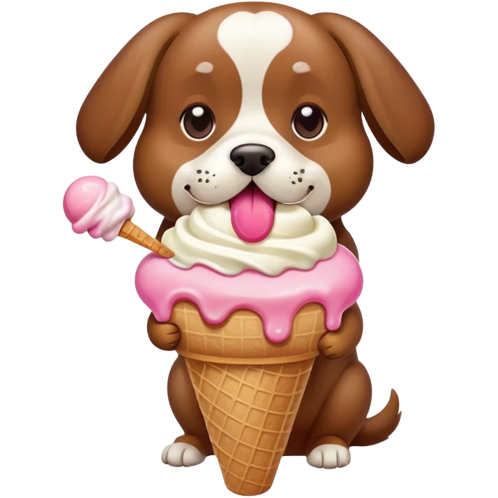 dog eating ice cream emoji
