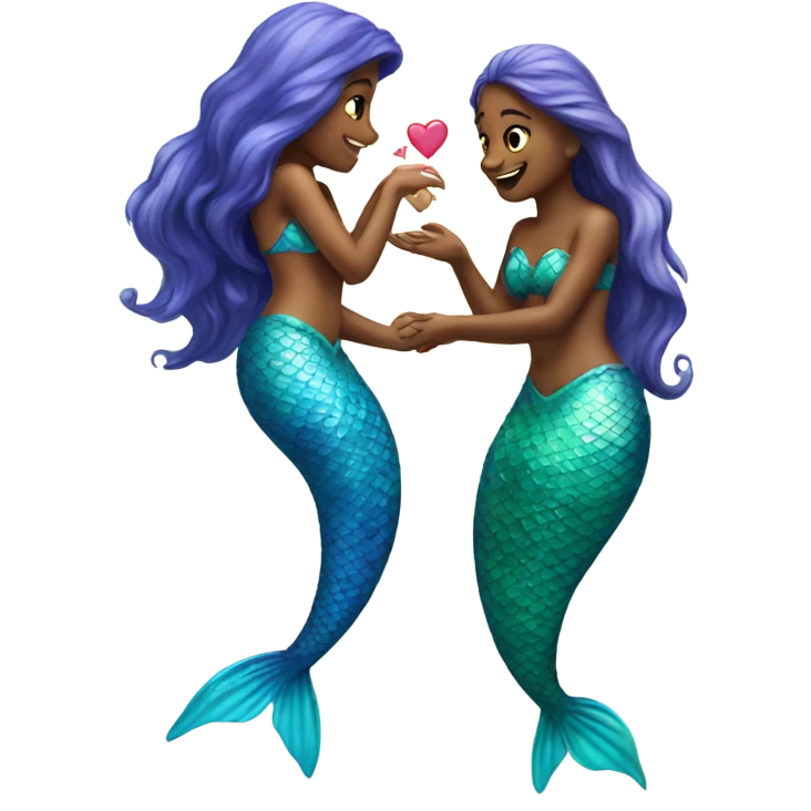 two mermaids in love emoji