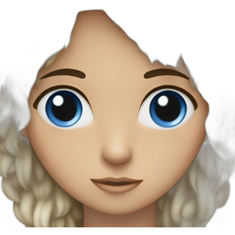 Piky castaño oscuro y ojos azules emoji