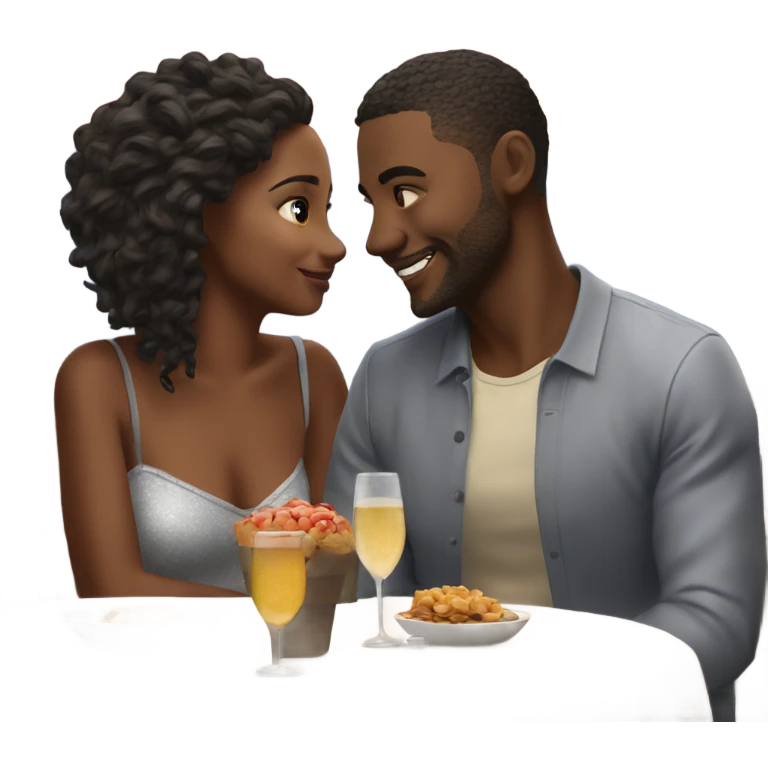 Hyper Realistic Romantic date for stunningly beautiful couple emoji