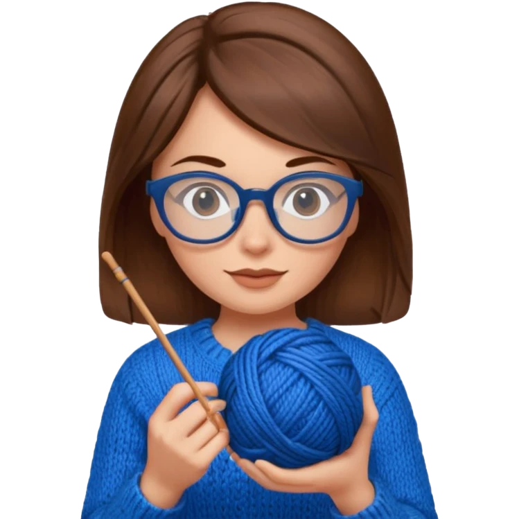  Woman with brown hair Knitting emoji emoji