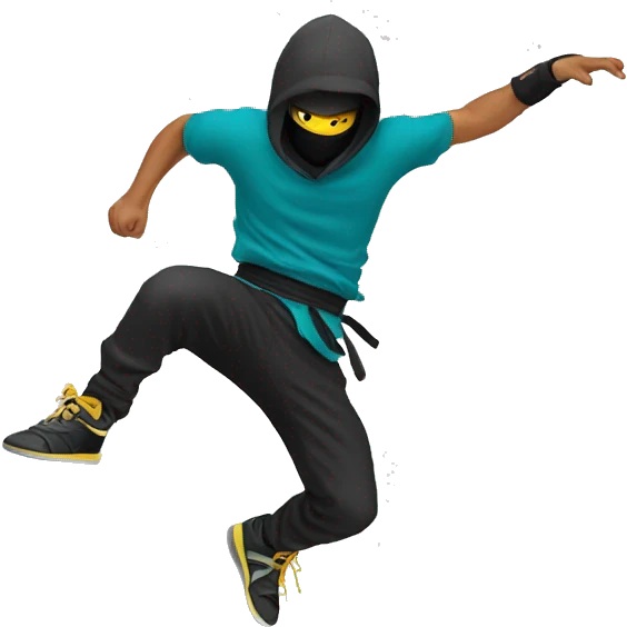 break dance ninja jumping emoji
