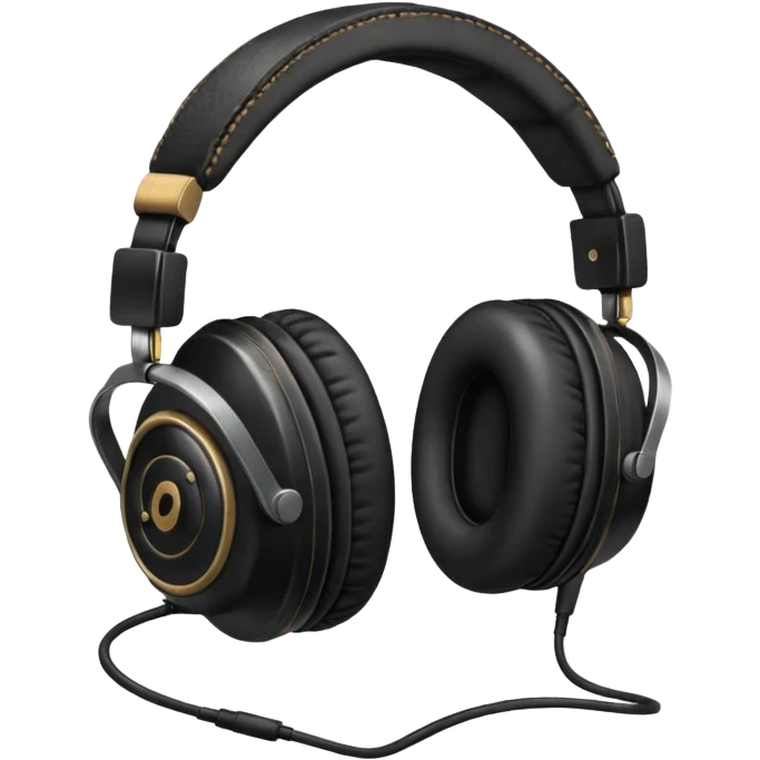 vintage black headphone emoji