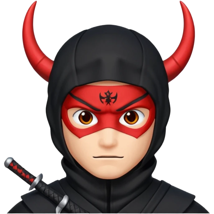 Un ninja con cuernos del diablo  emoji