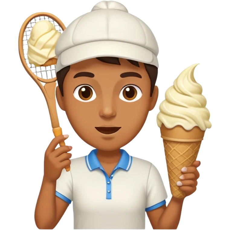 Tennis player eating ice cream  emoji