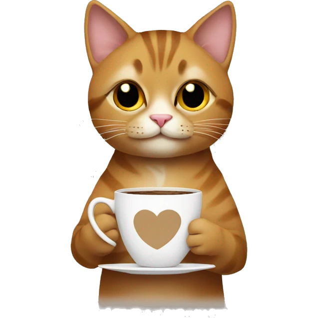cat with coffee emoji