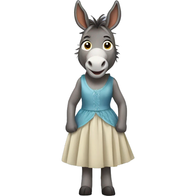 Donkey wearing a dress emoji