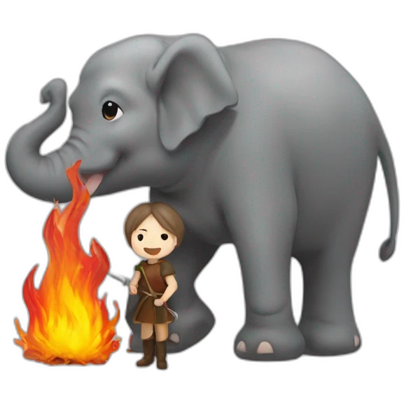 Fire Jeanne d’arc and elephant emoji
