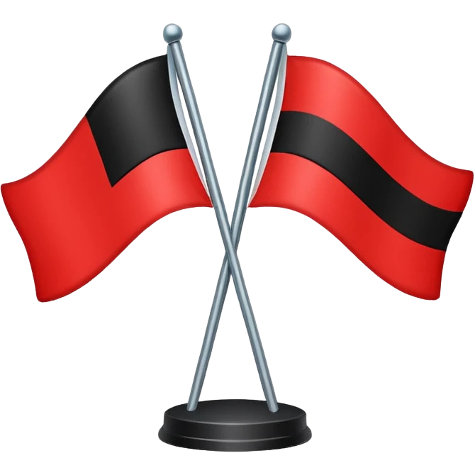 Creat an flag win red and black colour only colour not designs half in red and another half in black  by dividing equaly emoji