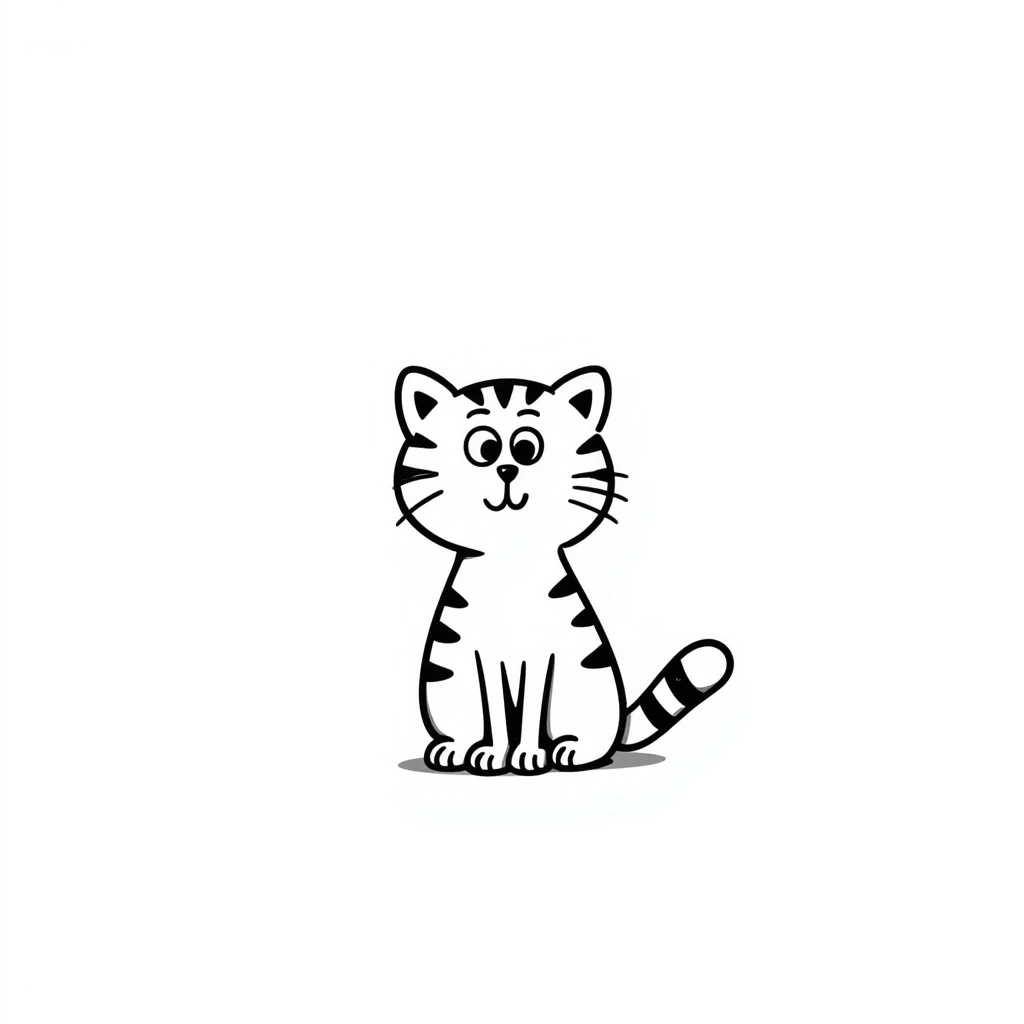 happy cat, hand drawn doodle style emoji
