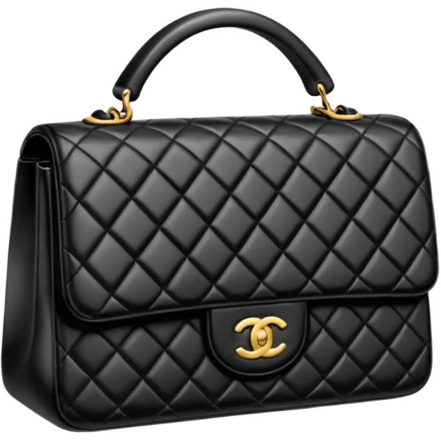 generate an ios genmoji of a black chanel bag emoji