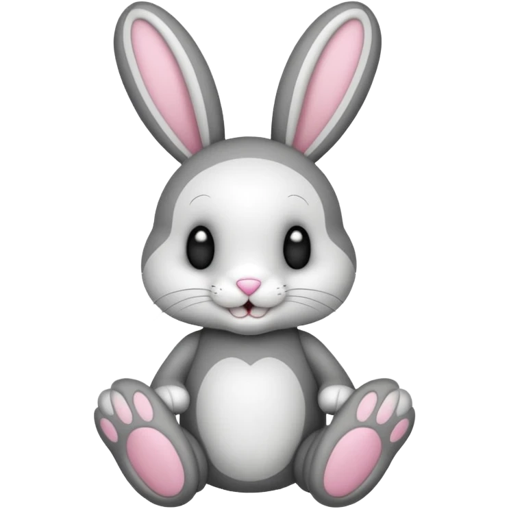 Emoji pour twitch d'une peluche lapin squelette noir faisant signe de la patte avec le texte:"Hi !" emoji