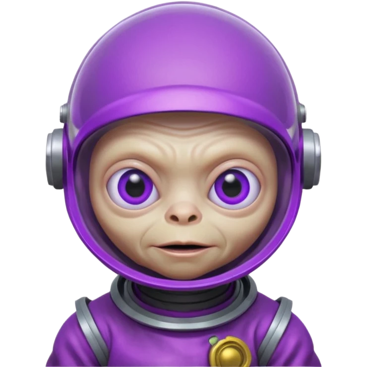 Neon purple gollum with a space helmet on emoji