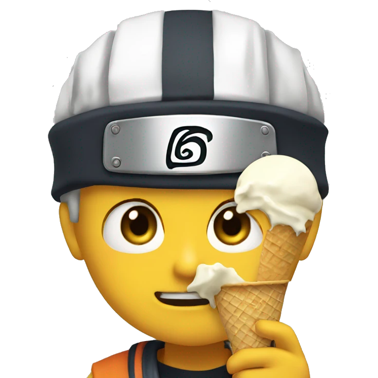 Naruto eating ice cream emoji
