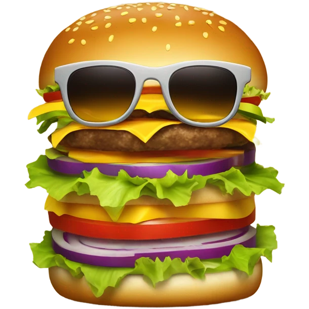 Cheeseburger with sunglasses emoji