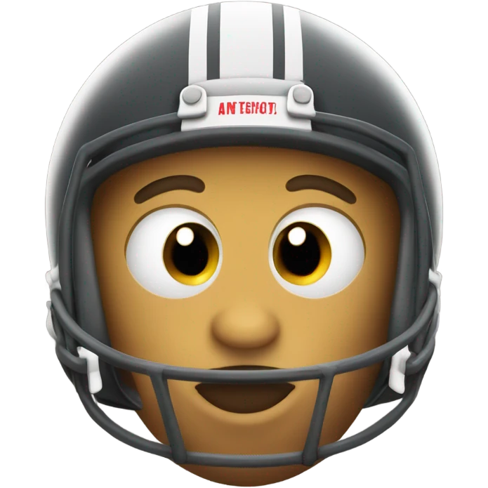 A pancake face wearing football helmet  emoji