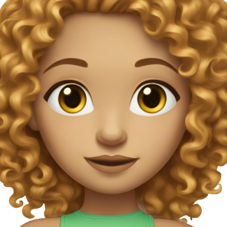 lightskin girl with honey brown curly hair wit green eyes with lashes emoji