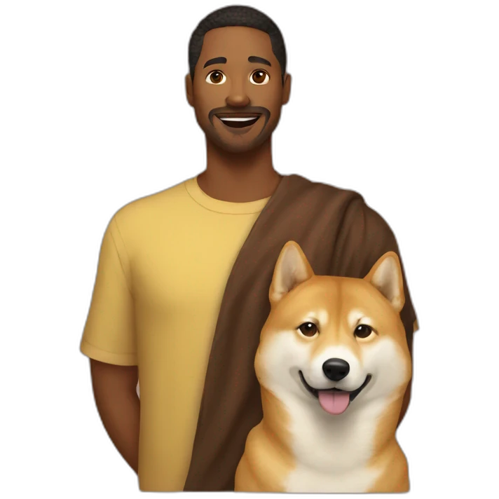 a human and a doge emoji