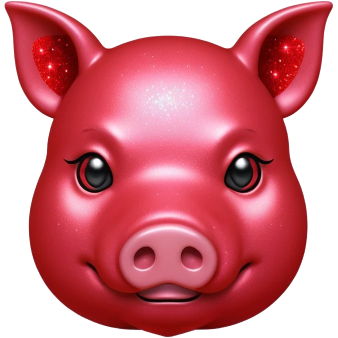 red glitter cyberpunk pig emoji